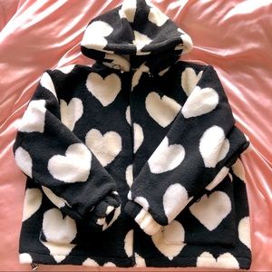 Aelfric Eden Vintage Heart Pattern Sherpa Coat
